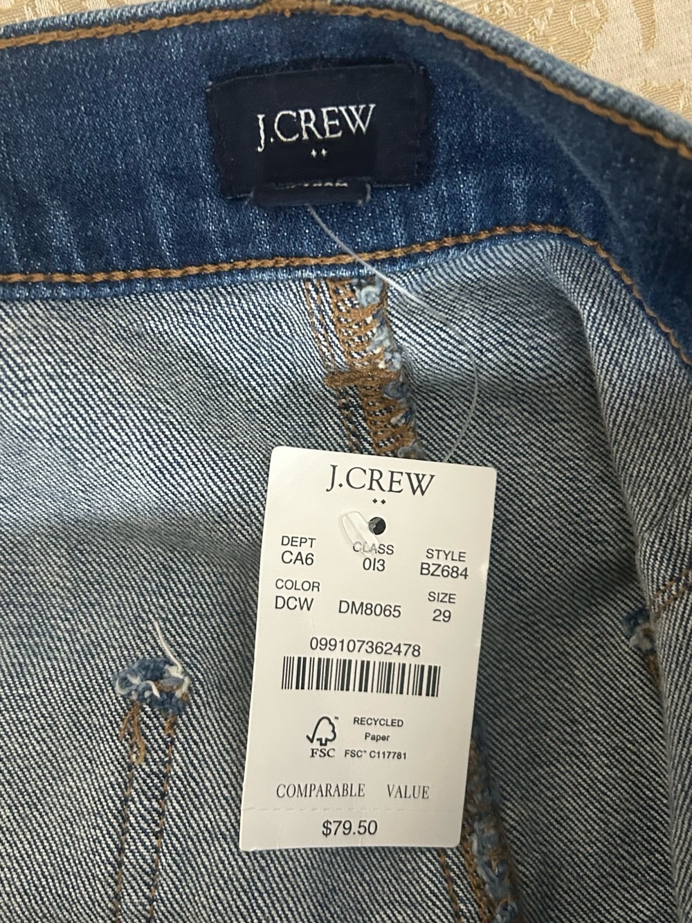 NWT J.Crew Factory High-Rise Utility Denim Shorts Blue Wash Minimalist Americana - Picture 3 of 10